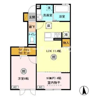 アクタス B【1階】の間取り