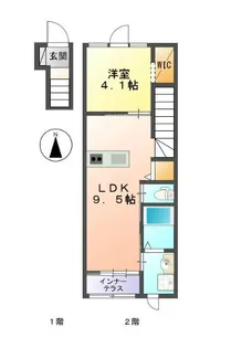ユニヴァリィII東吉野B棟【2階】の間取り