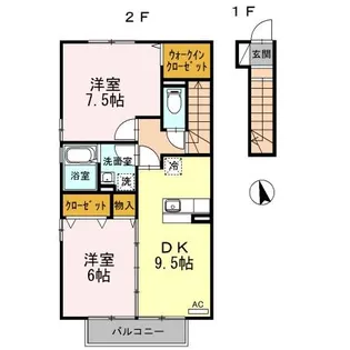 島根県松江市浜乃木5【アパート】の間取り