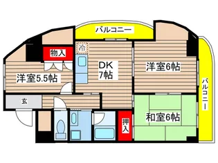 ルナシャトー白鳥【5階】の間取り
