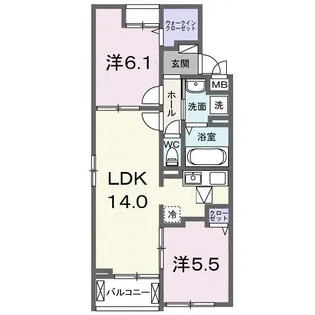 ベルフローラ【1階】の間取り
