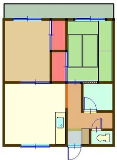 Aワンアパート【2階】の間取り