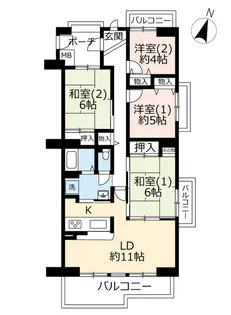 URルミナス箕面の森五番街【6階】の間取り