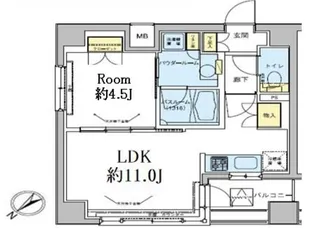 ドゥーエ五反田【2階】の間取り