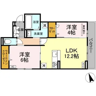 広島県福山市曙町5【アパート】の間取り
