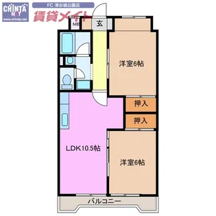 エトアール津【1階】の間取り