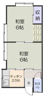コーポ長苗代【2階】の間取り