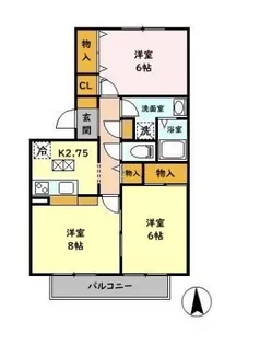 埼玉県朝霞市根岸台7【アパート】の間取り