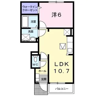 ベルズかたかごB【1階】の間取り