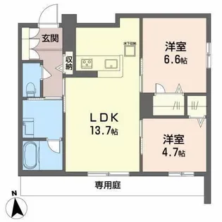 グリナージュ イマムラ【1階】の間取り