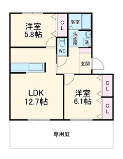 ラフォーレ天王II【1階】の間取り