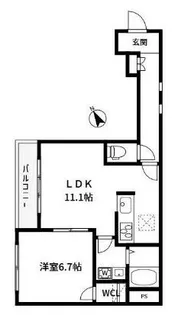 アロハス神楽坂【1階】の間取り