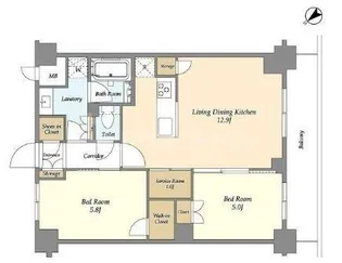 グランカーサ瑞江【5階】の間取り