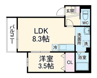 1LDKの間取り画像
