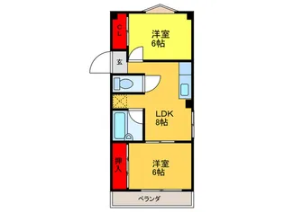 エクセル太子橋I【1階】の間取り