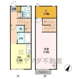 1DKの間取り画像