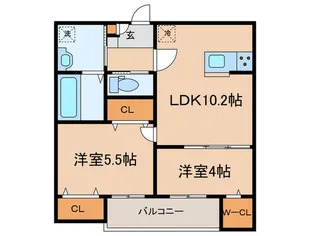 KRM RESIDENCE TSUKAGUCHI【1階】の間取り