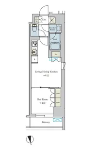 Brillia ist 池尻大橋【5階】の間取り
