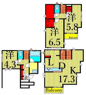 東京都荒川区荒川8【一戸建】の間取り