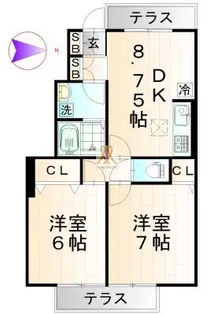 東京都足立区鹿浜2【アパート】の間取り