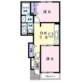 サンリット大津【1階】の間取り