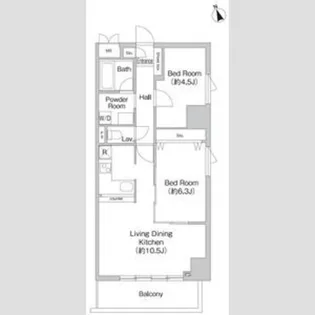 2LDKの間取り画像