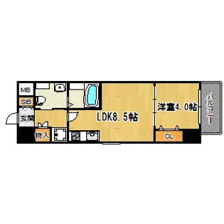 La CASA新北野【7階】の間取り