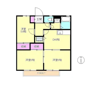 東京都八王子市中山【アパート】の間取り