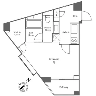 KDXレジデンス麻布仙台坂【2階】の間取り