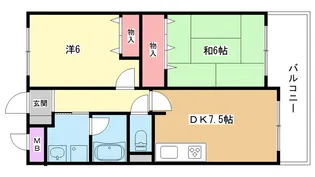 大阪府豊中市上新田2【マンション】の間取り