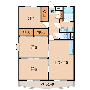 リバーサイド月崎A【4階】の間取り