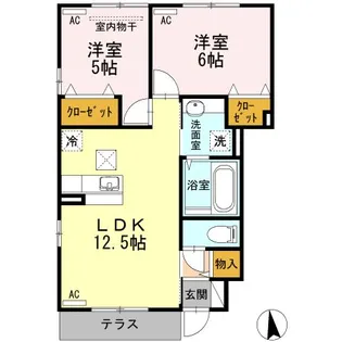 フォレスタ中央【1階】の間取り