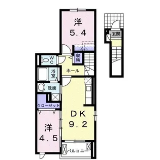 マーガレット ウッズ【2階】の間取り