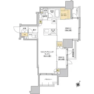 東京都世田谷区上馬2【マンション】の間取り