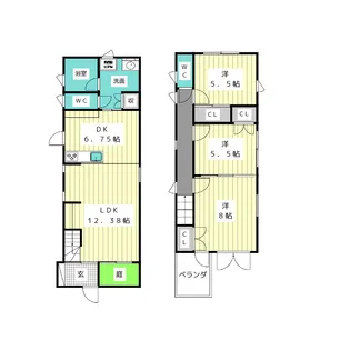 愛知県名古屋市名東区梅森坂3【一戸建】の間取り