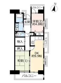 URプロムナード矢部【7階】の間取り