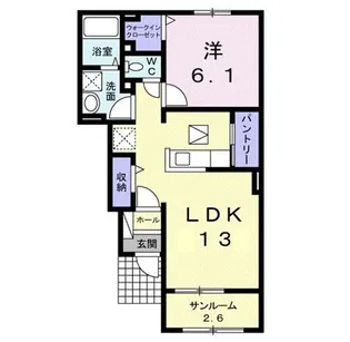 クラール元山グランツD【1階】の間取り