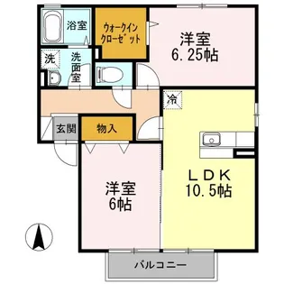 CASA明治北 B【2階】の間取り