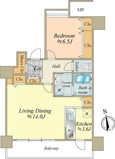 勝どきビュータワー【33階】の間取り