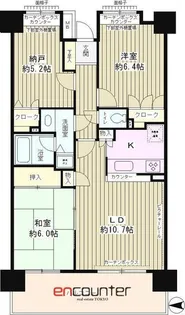 シェーヌ武蔵野【6階】の間取り