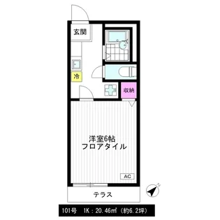 ビューハイム【1階】の間取り