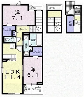 スマイル・リヴ・ウィッシュ II【3階】の間取り