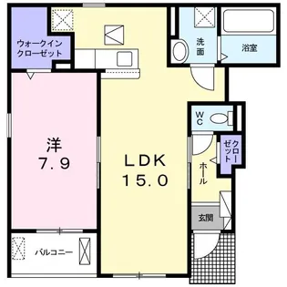 ルタン昆陽I【1階】の間取り