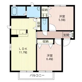 ホワイトオークB【1階】の間取り