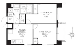 カレススタイル多摩川【6階】の間取り