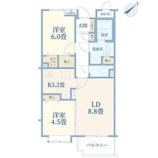 コスモ蓮根アルティア【4階】の間取り