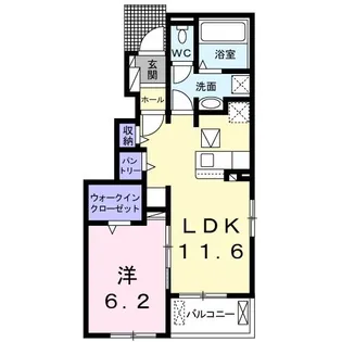 ピュアウィンド B【1階】の間取り