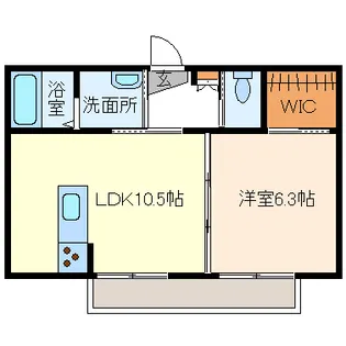 フェリスタージュ K【1階】の間取り