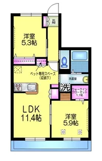 ラ メゾン デュ ビジュ【2階】の間取り
