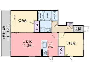 シャーメゾン波多江B棟【1階】の間取り